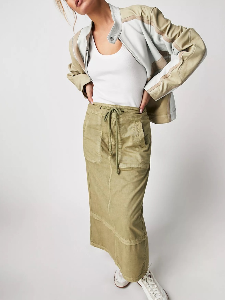 Free People Lizzie Parachute Maxi Skirt